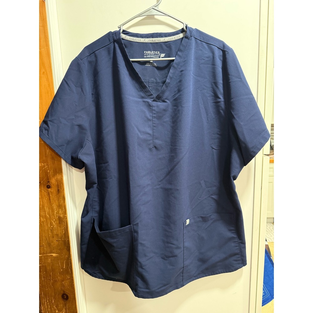 Fabletics Navy Blue Scrub Set 3X/S V-Neck Top & Jogger Pants Performance Medical